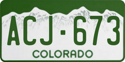 CO license plate ACJ673