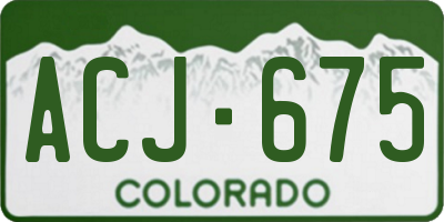 CO license plate ACJ675