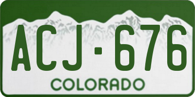 CO license plate ACJ676