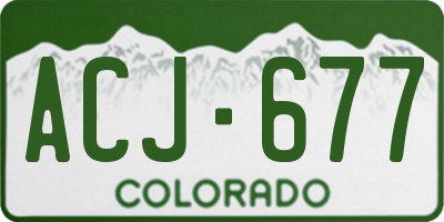 CO license plate ACJ677