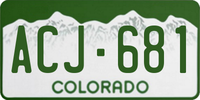 CO license plate ACJ681