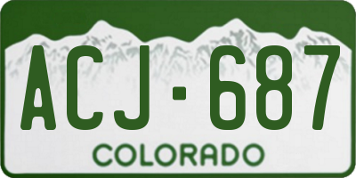 CO license plate ACJ687