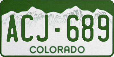 CO license plate ACJ689