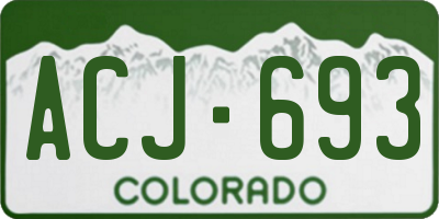 CO license plate ACJ693