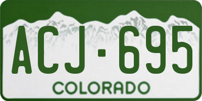 CO license plate ACJ695