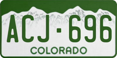CO license plate ACJ696