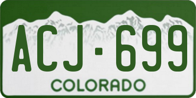 CO license plate ACJ699