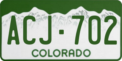 CO license plate ACJ702