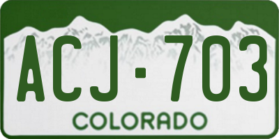 CO license plate ACJ703