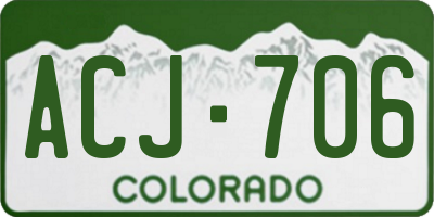 CO license plate ACJ706