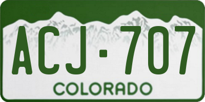 CO license plate ACJ707