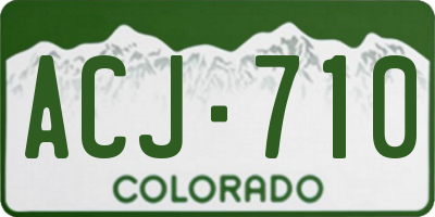 CO license plate ACJ710
