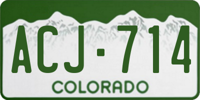 CO license plate ACJ714