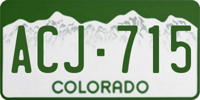 CO license plate ACJ715