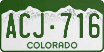 CO license plate ACJ716