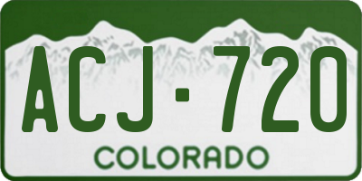 CO license plate ACJ720