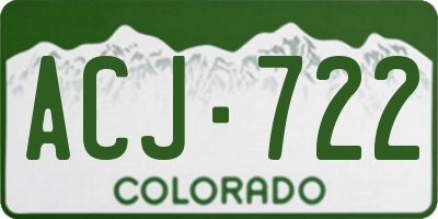 CO license plate ACJ722