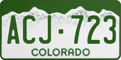 CO license plate ACJ723