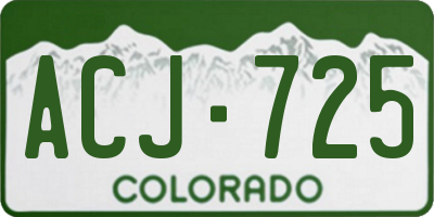 CO license plate ACJ725
