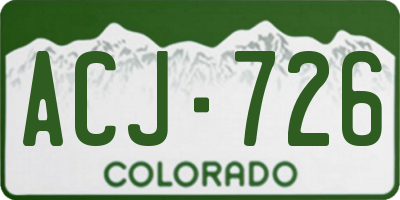 CO license plate ACJ726