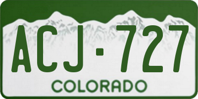 CO license plate ACJ727