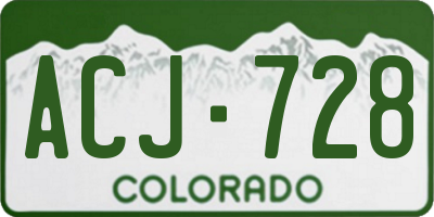 CO license plate ACJ728