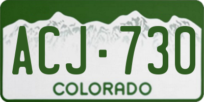 CO license plate ACJ730