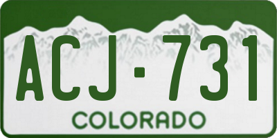CO license plate ACJ731