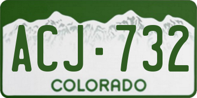 CO license plate ACJ732
