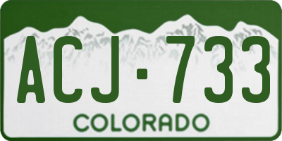CO license plate ACJ733