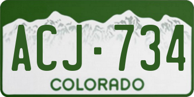 CO license plate ACJ734