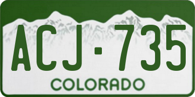 CO license plate ACJ735