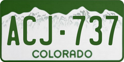 CO license plate ACJ737