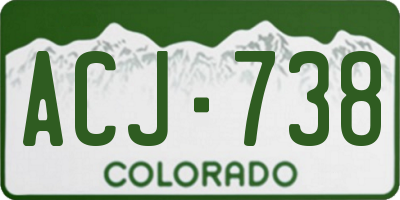 CO license plate ACJ738