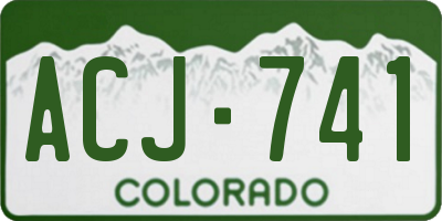 CO license plate ACJ741