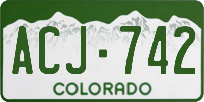 CO license plate ACJ742