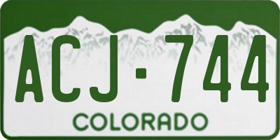 CO license plate ACJ744