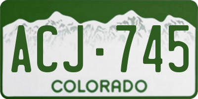 CO license plate ACJ745