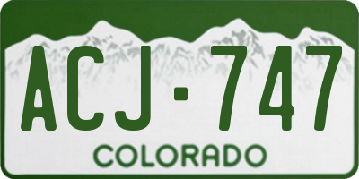 CO license plate ACJ747