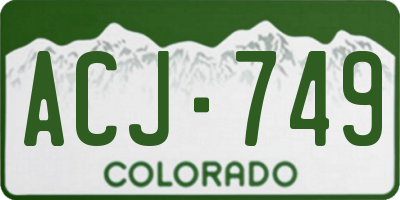 CO license plate ACJ749