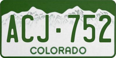 CO license plate ACJ752