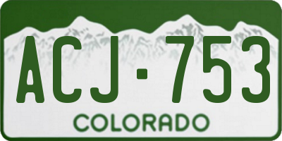 CO license plate ACJ753