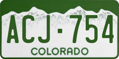CO license plate ACJ754