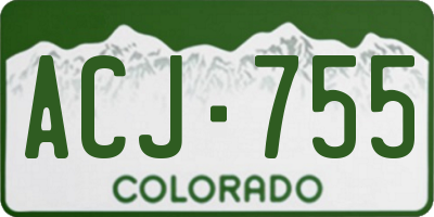 CO license plate ACJ755
