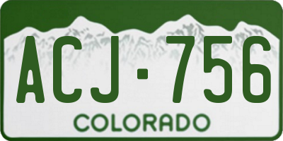 CO license plate ACJ756