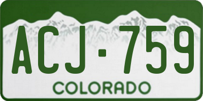 CO license plate ACJ759