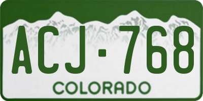 CO license plate ACJ768