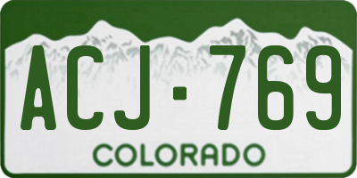 CO license plate ACJ769