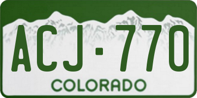 CO license plate ACJ770