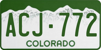 CO license plate ACJ772